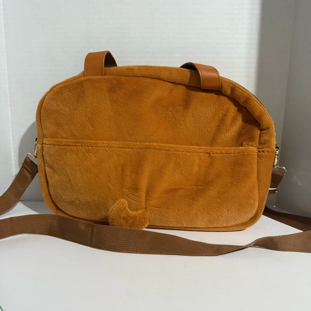Cute Brown and Cream plush “Toast” Carry Bag